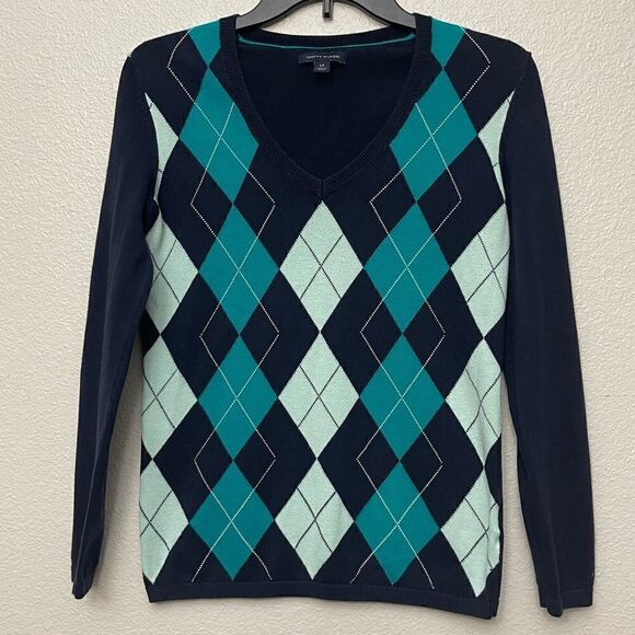 Tommy Hilfiger Argyle Sweater Size Small - Picture 1 of 4